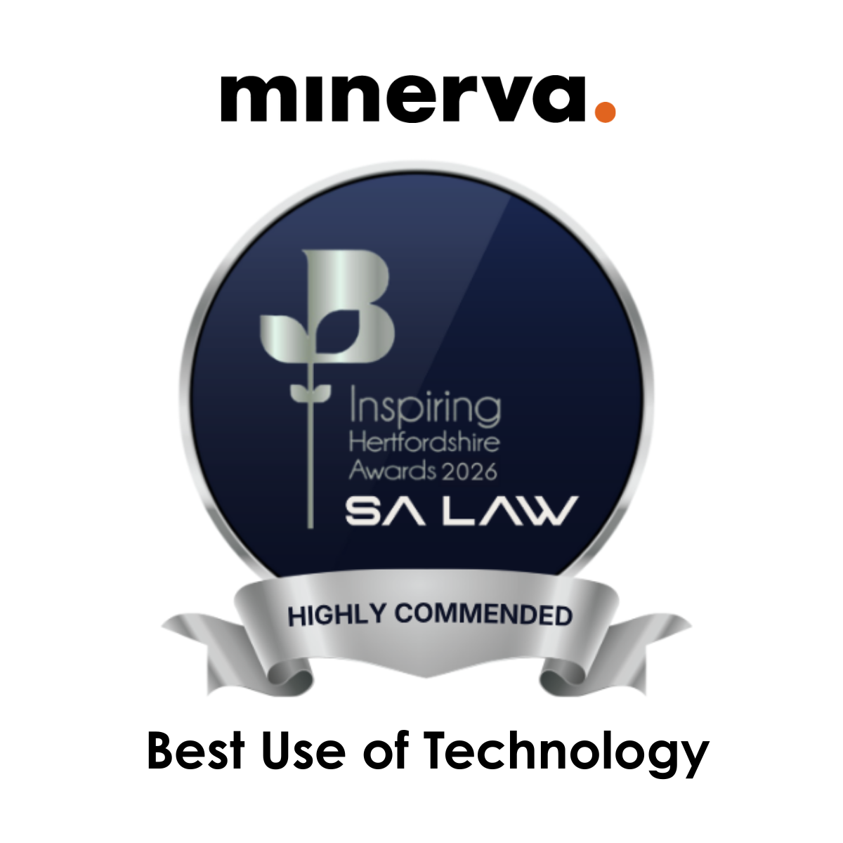 silver award | best use of technology | inspiring herts awards 2026 | minerva it support in hertfordshire